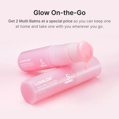 LOVILDS® PDRN & Pink Collagen Solid Serum Multi-Stick | All-In-One Anti-Aging Volume Treatment for Face, Eyes & Neck