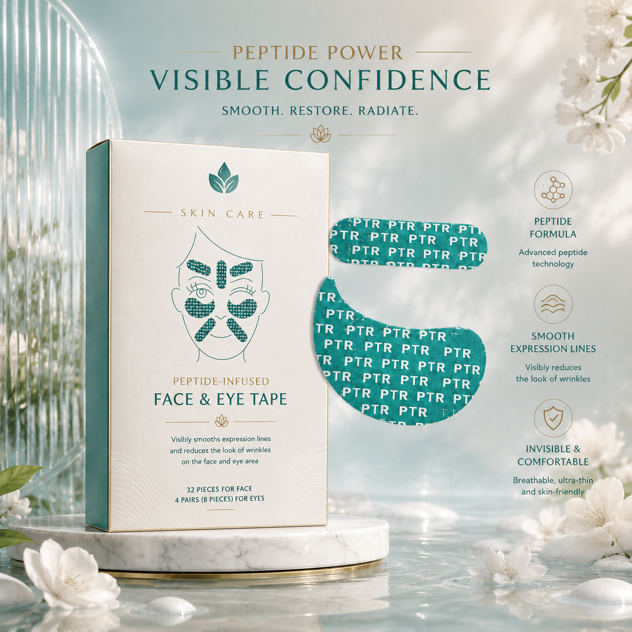 The Overnight Peptide Treatment for Face & Eyes Wake Up Looking Refreshed, Lifted, and Radiant.